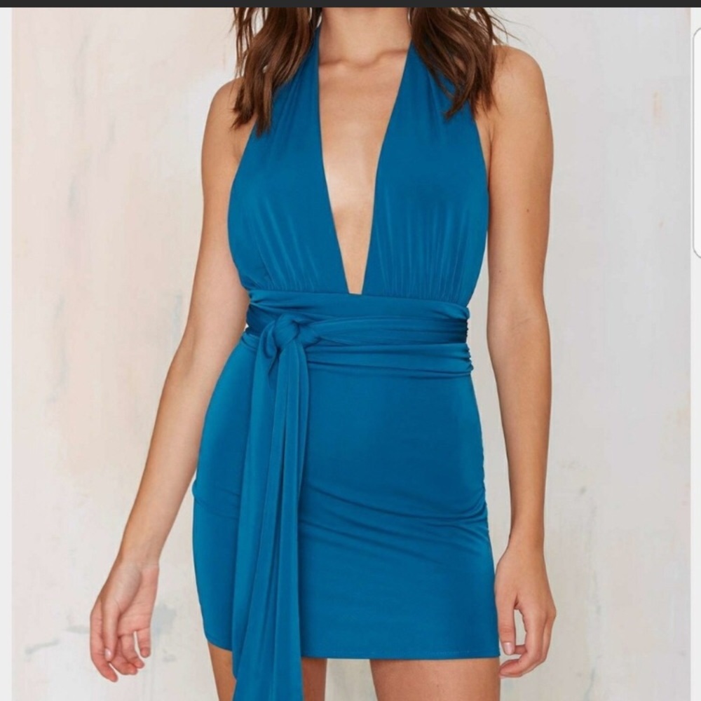 Teal Halter Top Dress